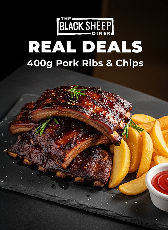 400g Pork Ribs & Chips R150